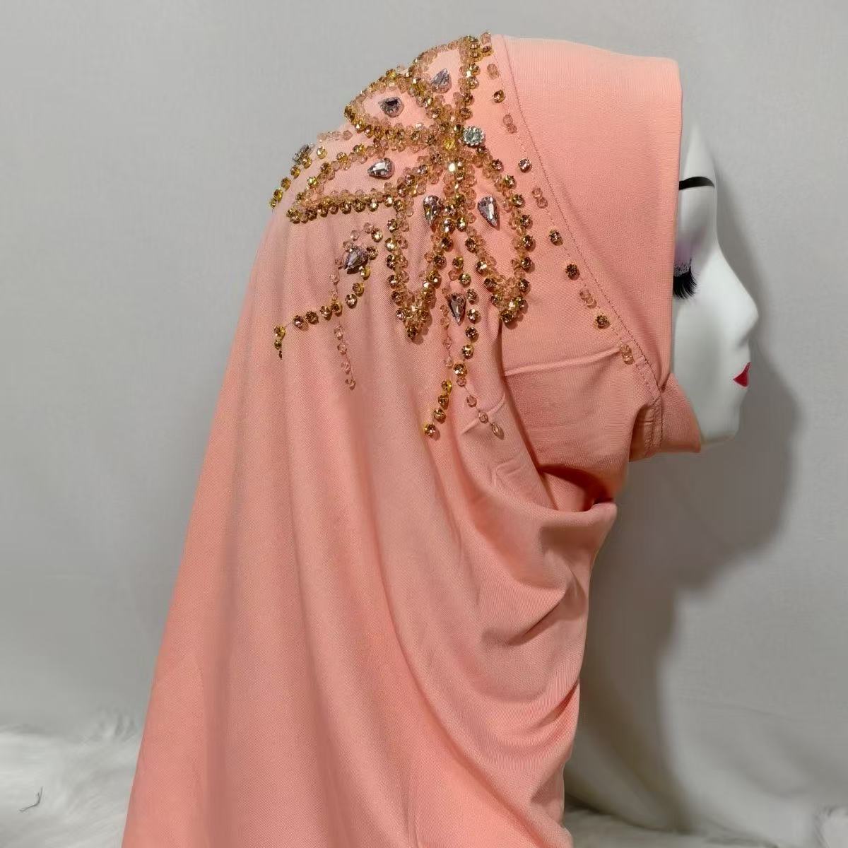Women Fashion Malaysia - อาบายะ ฮิญาบ ผ้าคลุมศีรษะสำหรับผู้หญิงมุสลิม ผ้าคลุมลูกไม้ ผ้าพันคอหรูหราประดับพู่ ผ้าพันคอมาเลเซีย