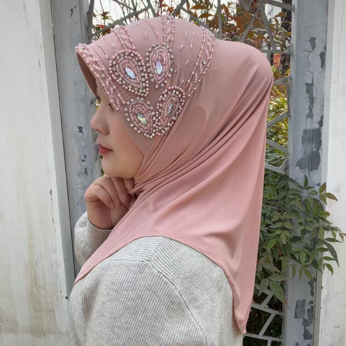 Women Fashion Malaysia - อาบายะ ฮิญาบ ผ้าคลุมศีรษะสำหรับผู้หญิงมุสลิม ผ้าคลุมลูกไม้ ผ้าพันคอหรูหราประดับพู่ ผ้าพันคอมาเลเซีย