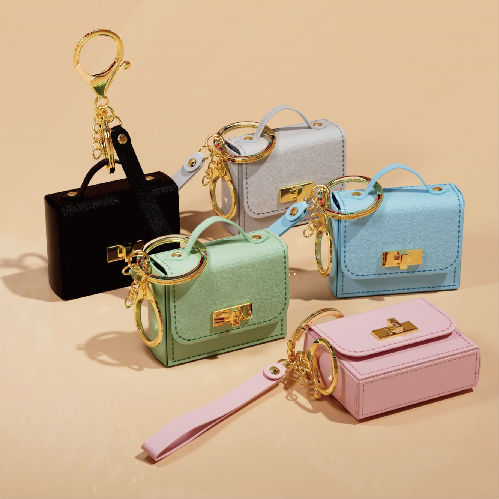 Women'S Ysl Fashion - กระเป๋าใส่กุญแจขนาดเล็กพร้อมสายหนังสำหรับผู้หญิง, พวงกุญแจน่ารัก, ของขวัญสำหรับงานปาร์ตี้, งานแต่งงาน, ใช้ได้ทุกวัน
