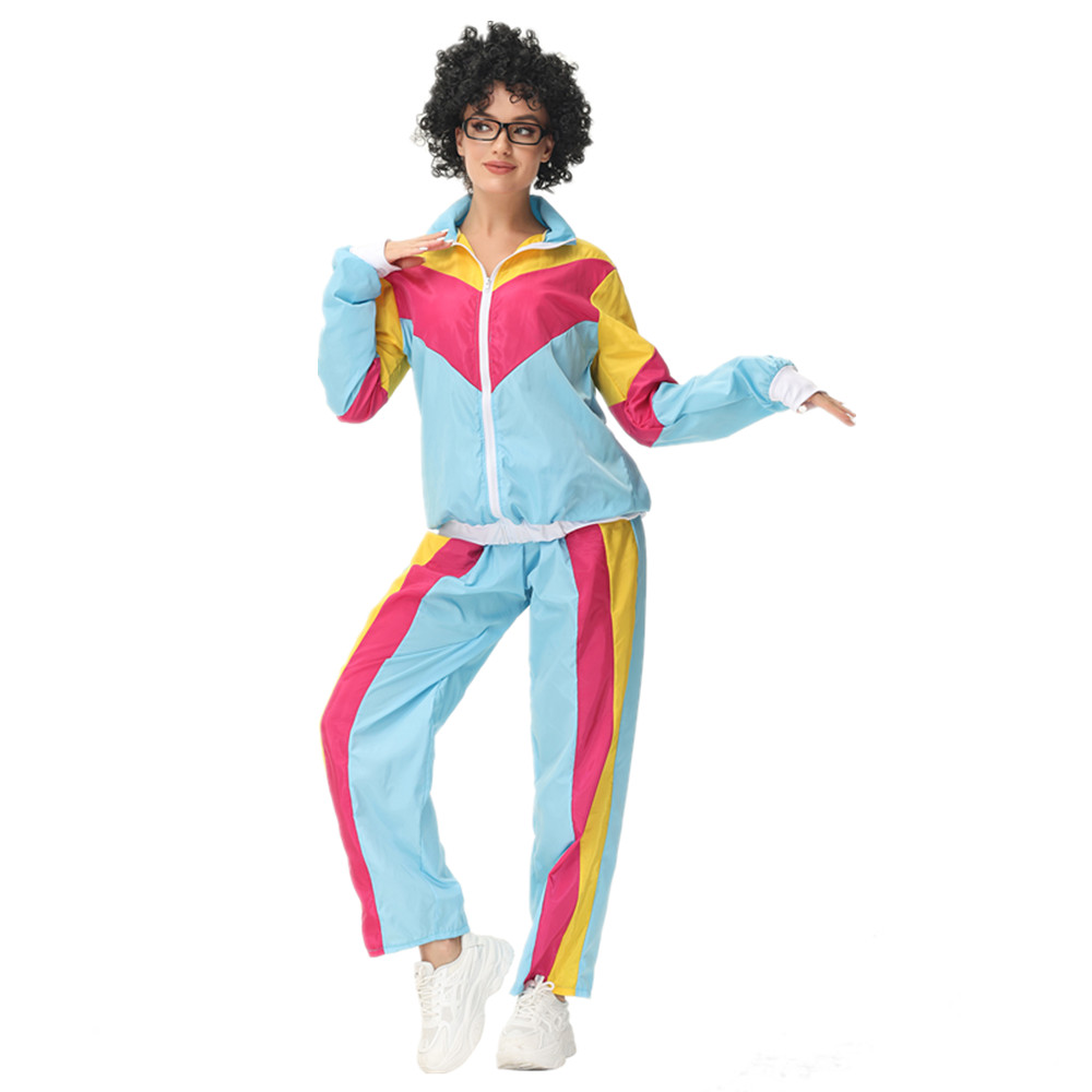Women'S Fashion From The 80S - ชุดกีฬาชุดคอสเพลย์ผู้หญิงฮิปปี้เรโทร80S 90s ปาร์ตี้ฮาโลวีนเทศกาลฮาโลวีน