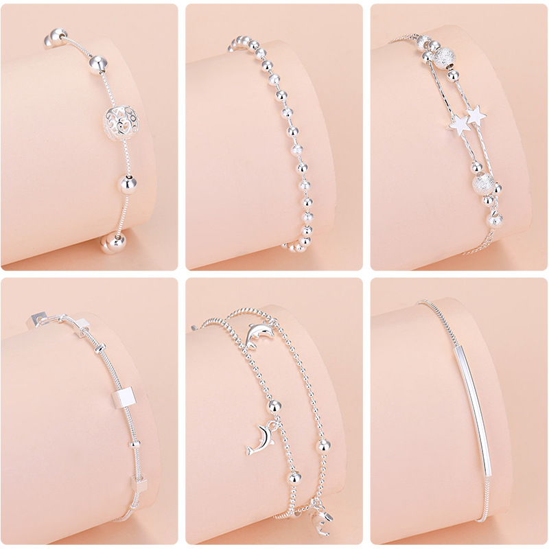 Women'S Ysl Fashion - แฟชั่นใหม่ 925 ชุบเงินสร้อยข้อมือลูกปัดนำโชคสำหรับผู้หญิงสร้อยข้อมือแบบกลมเครื่องประดับเครื่องประดับหญิง