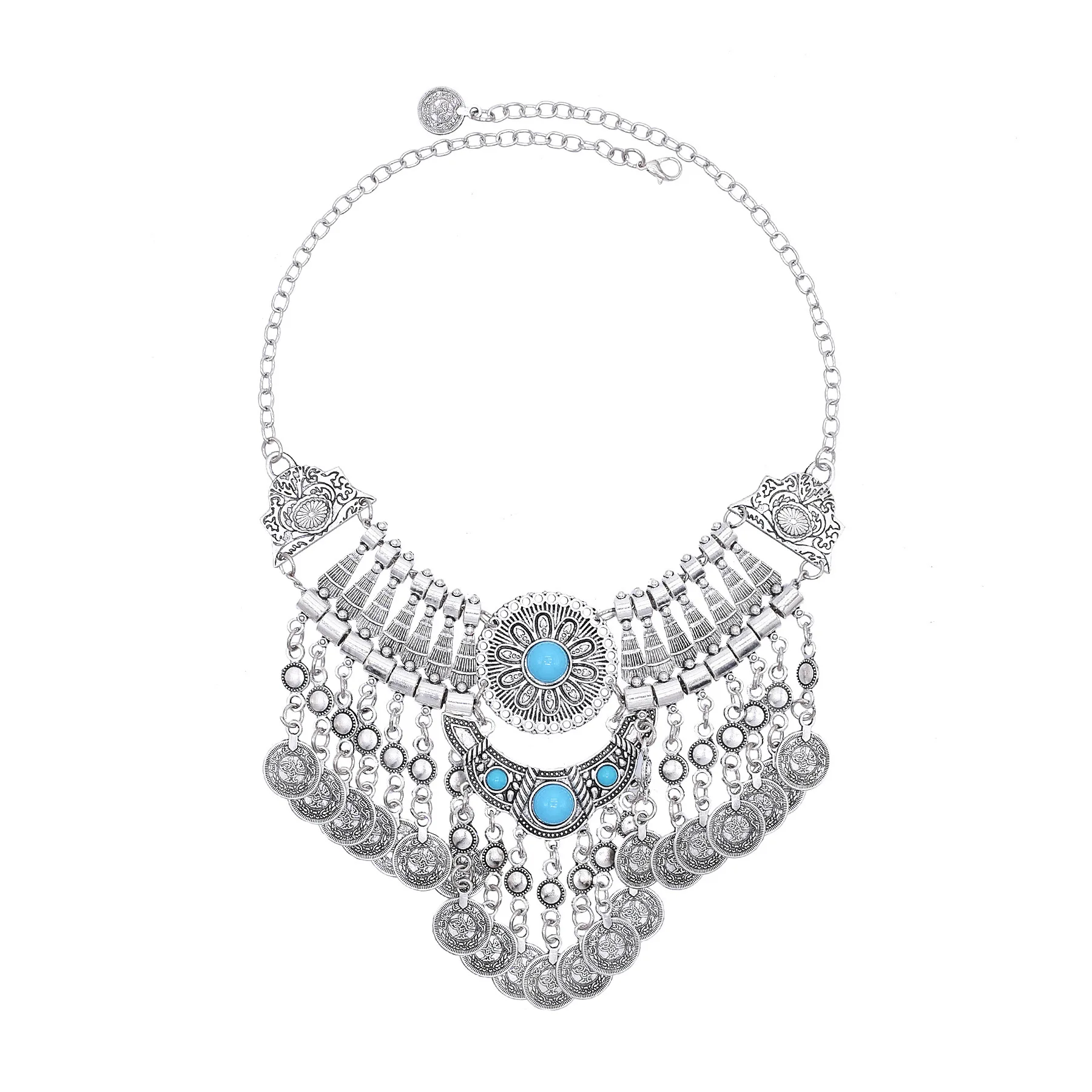 สร้อยคอแบบบิบประดับเหรียญลายดอ - Women Fashion Pakistan บทวิจารณ์และราคา