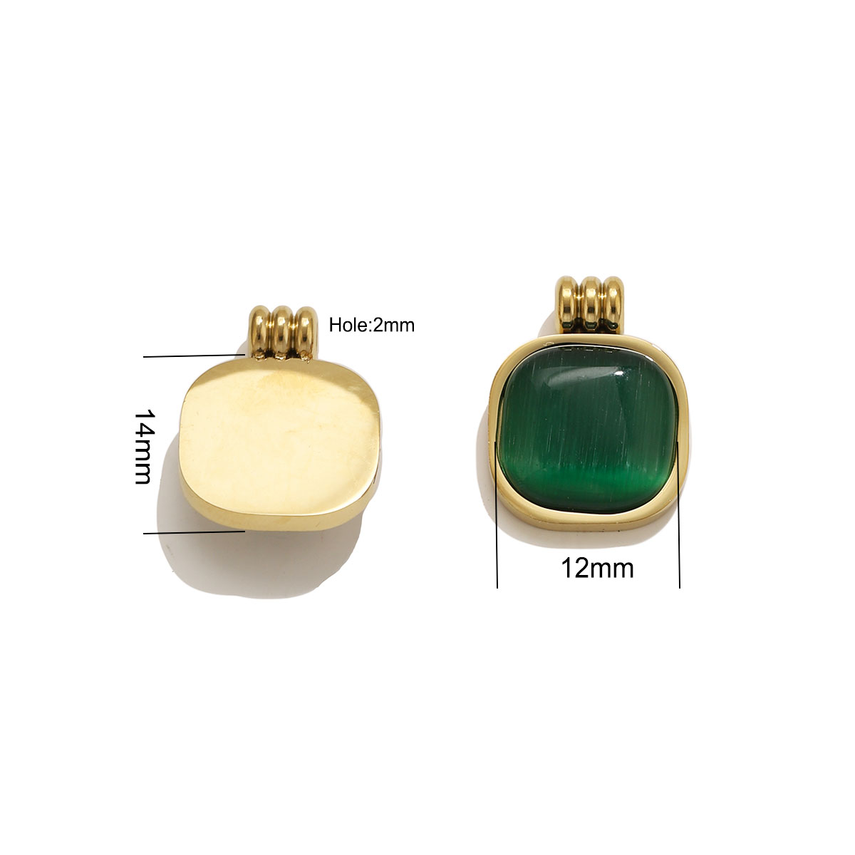 จี้หินตาแมวทรงสี่เหลี่ยมมน 2 ช - Women'S Fashion Earrings บทวิจารณ์และราคา