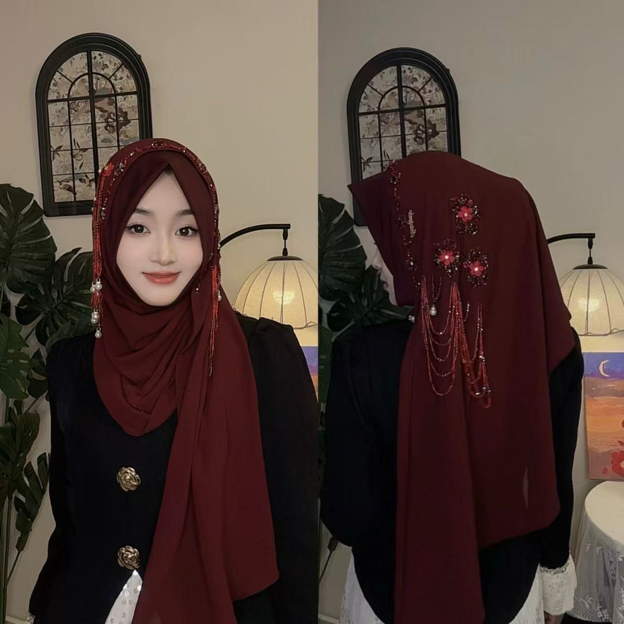 อาบายะ ฮิญาบ ผ้าคลุมศีรษะสำหรั - Women Fashion Malaysia บทวิจารณ์และราคา