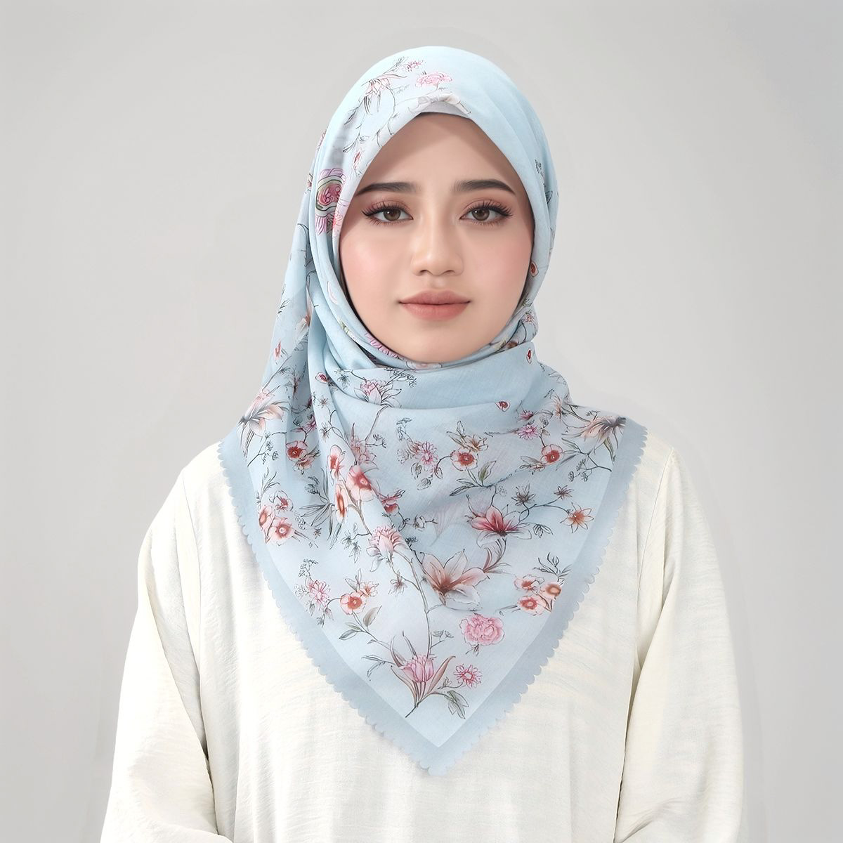 ผ้าพันคอสี่เหลี่ยมลายดอกไม้ วั - Women Fashion Malaysia บทวิจารณ์และราคา