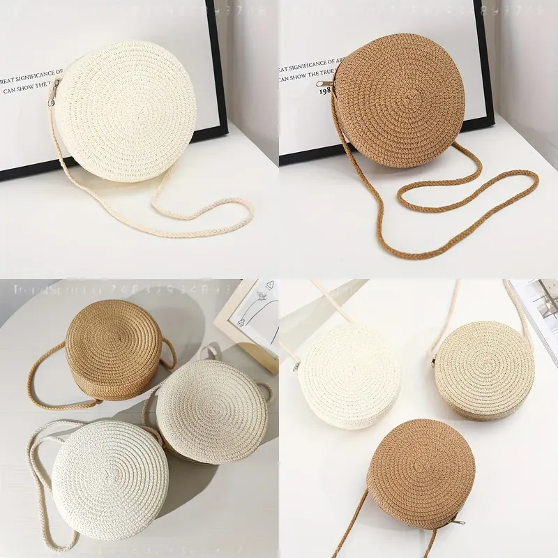 กระเป๋าสะพายข้างทรงกลมสานจากหว - Crossbody Bag Women บทวิจารณ์และราคา