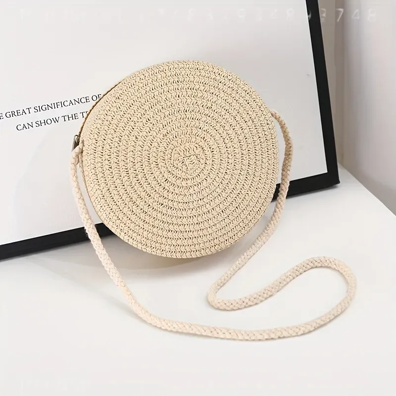 กระเป๋าสะพายข้างทรงกลมสานจากหว - Crossbody Bag Women บทวิจารณ์และราคา